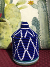 Berber Basket blau mit weißen Rauten - Lilasouk