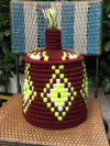 Berber Basket rotbraun-gelb mit Rauten - XL - Lilasouk
