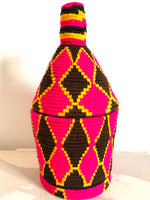 Berber Basket mit pink- braunen Rauten